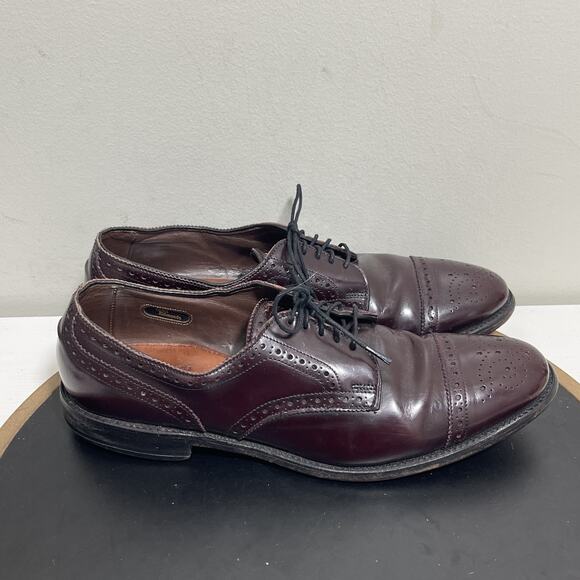 Allen Edmonds Shoes Mens Size 9 Oxford Cap Toe Brogue Sanford Leather Made in US main image 12